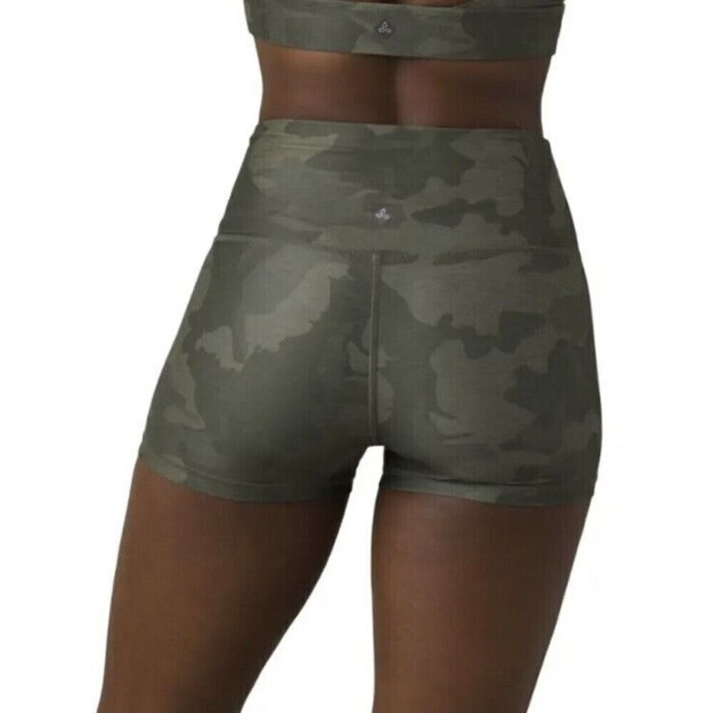 prana Women’s Layna Shorts green Camo Stretch High Rise 1966021 Size XS New